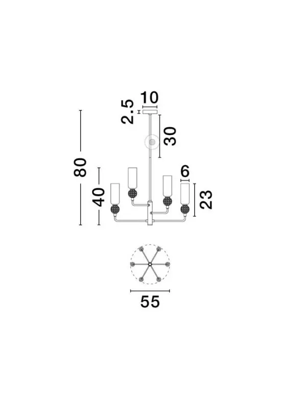 Luster NOVA LUCE 9019787 6X5W G9 230V IP20